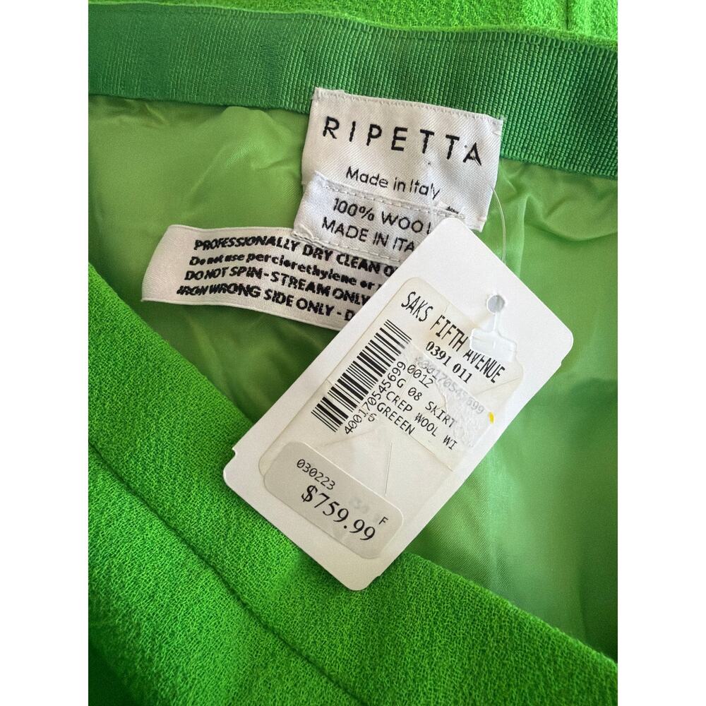 New Ripetta 100% wool green pencil skirt sz 8 $760 - Picture 4 of 4
